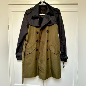 Two Tone (dark green and black) Coach Pea Coat